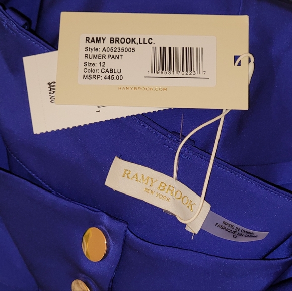 RAMY BROOK Blue Rumer Wide Leg Cargo Pants Sz 12 NWT - Picture 10 of 10